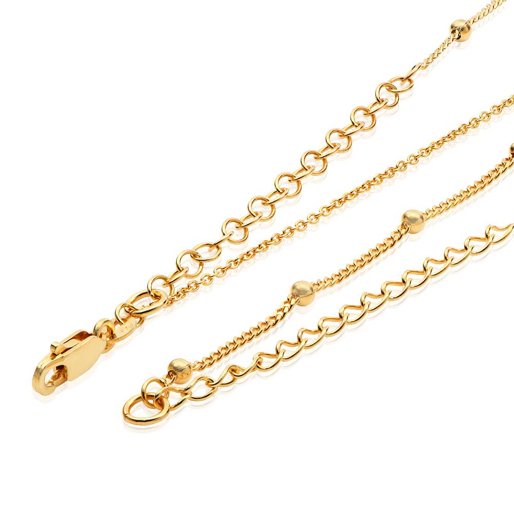 Ariel Shell Initial Necklace with Birthstone in 18K Gold Plating-4 product photo