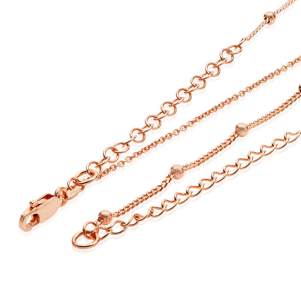 Ariel Shell Initial Necklace with Birthstone in 18K Rose Gold Plating-2 product photo