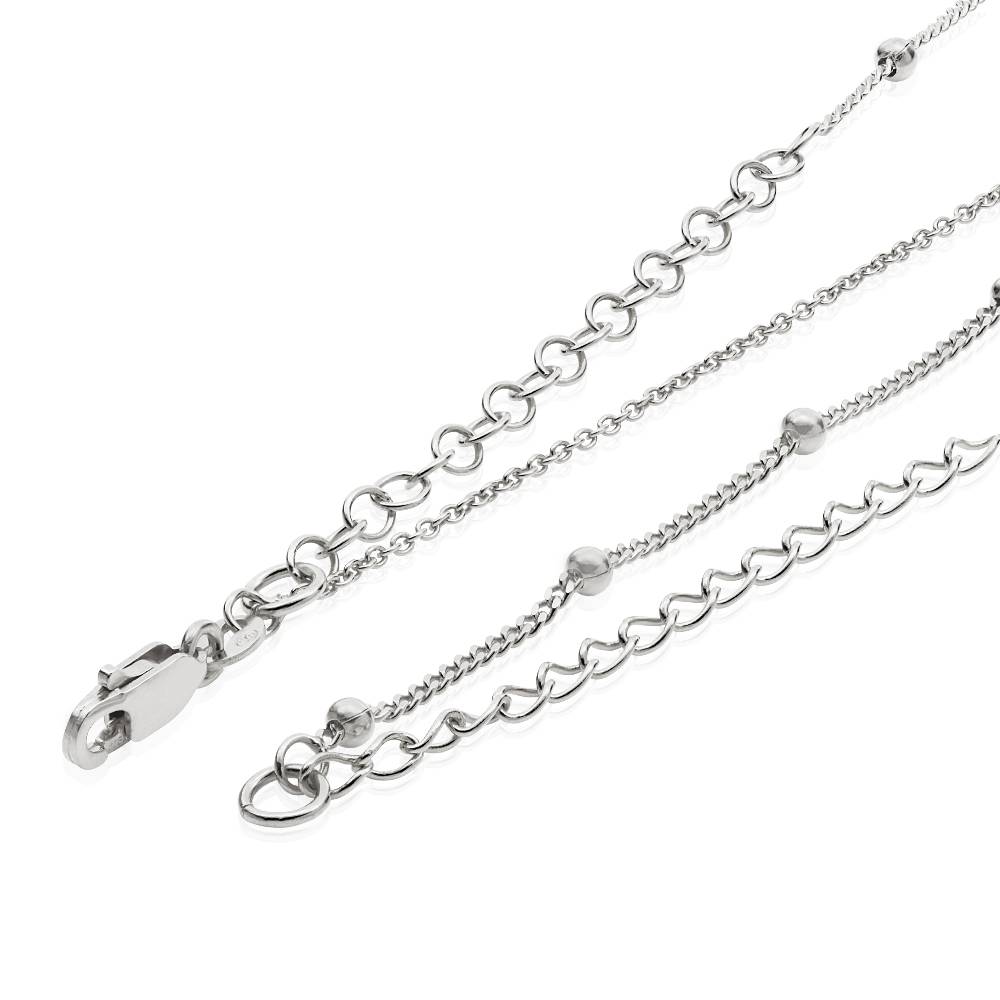 Ariel Shell Initial Necklace with Birthstone in Sterling Silver-5 product photo