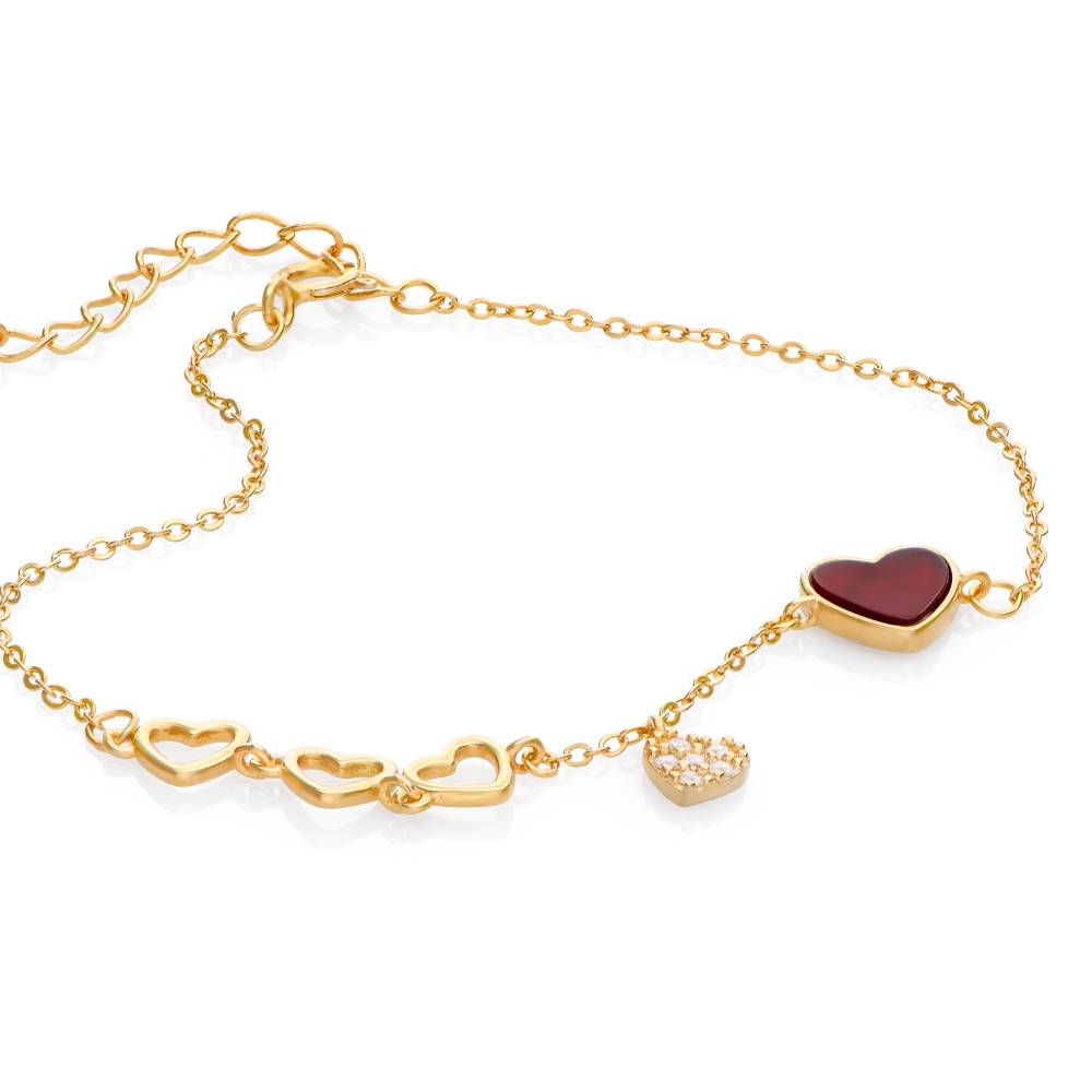 Be Mine Red Heart Bracelet in 18K Gold Plating-1 product photo