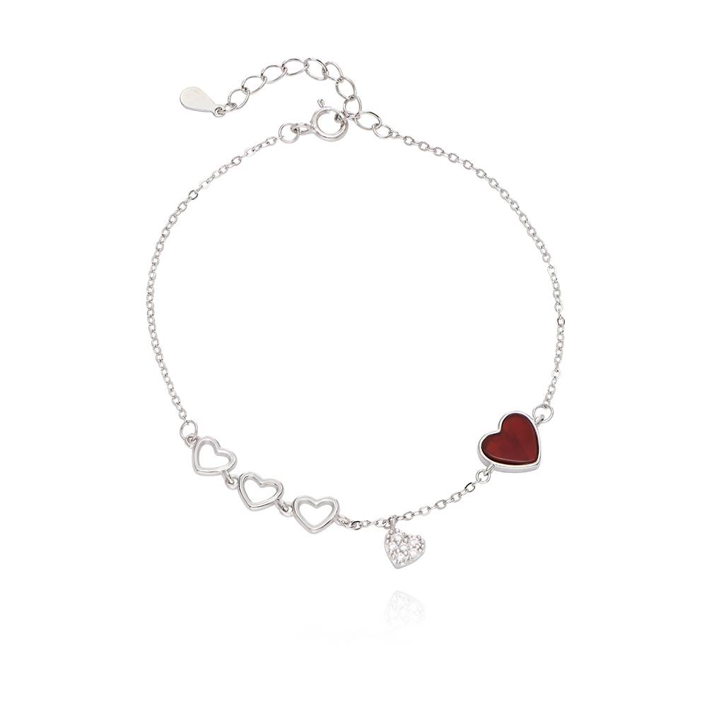 Be Mine Red Heart Bracelet in Sterling Silver-2 product photo
