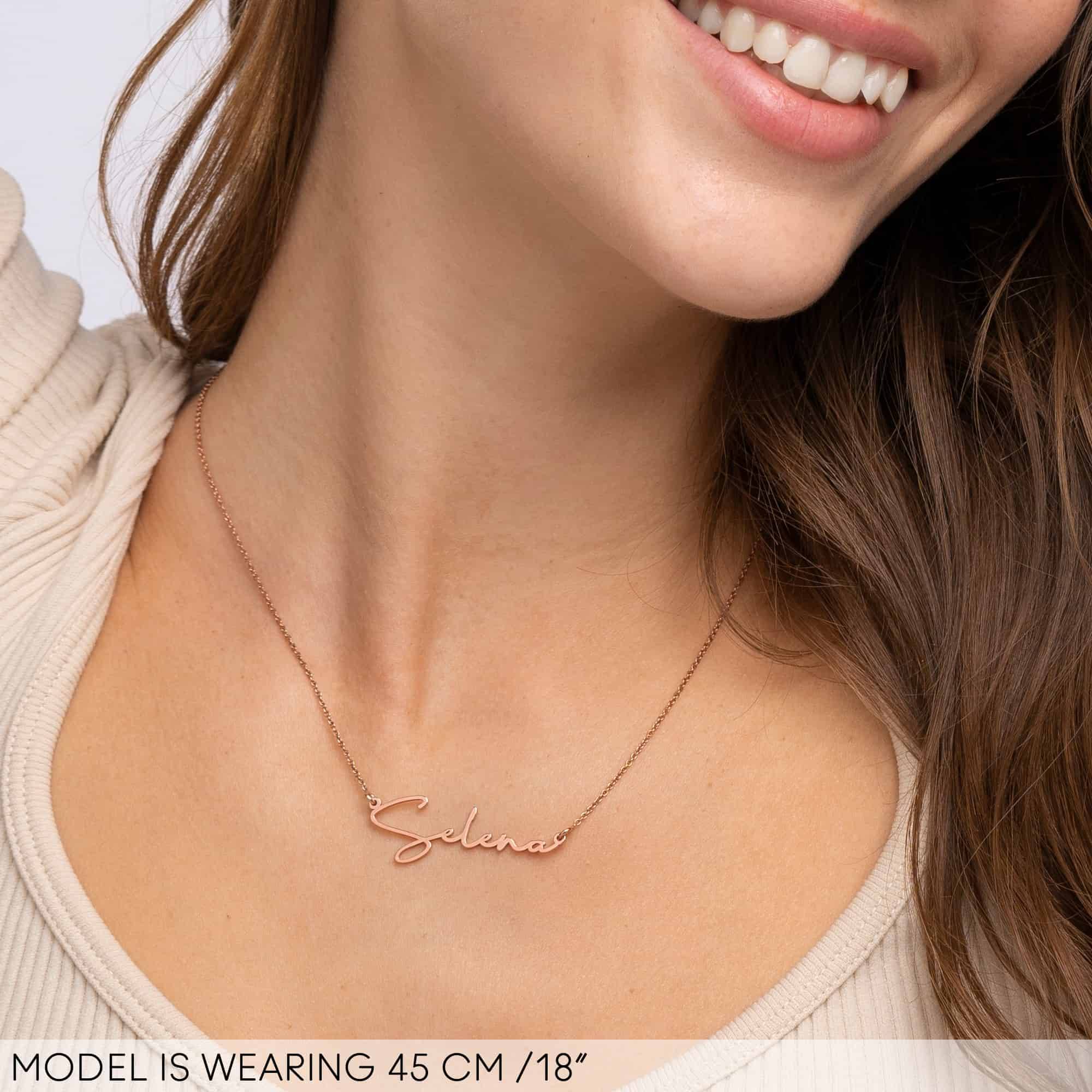 Paris Name Necklace in 18K Rose Gold Vermeil-4 product photo