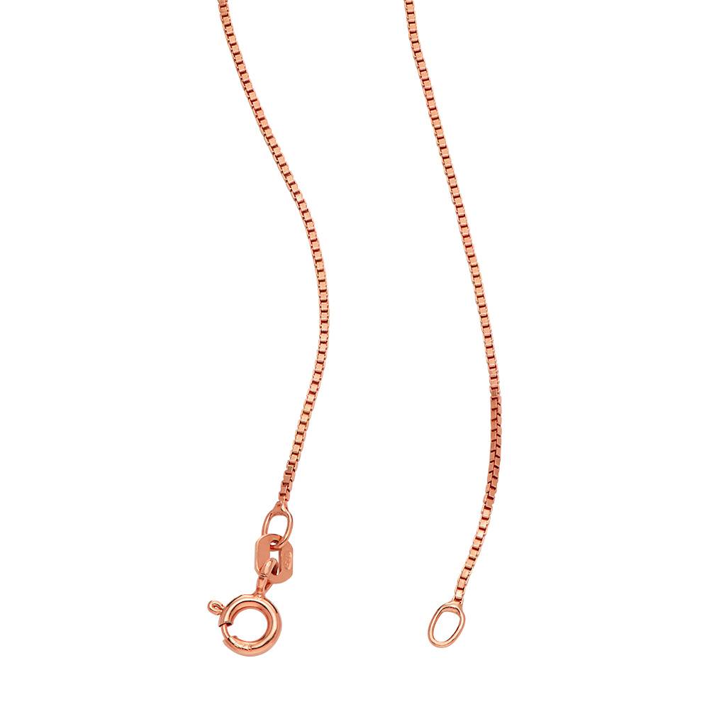 Birthstone Russian Ring Necklace with 2 Rings in 18K Rose Gold Plating-4 product photo