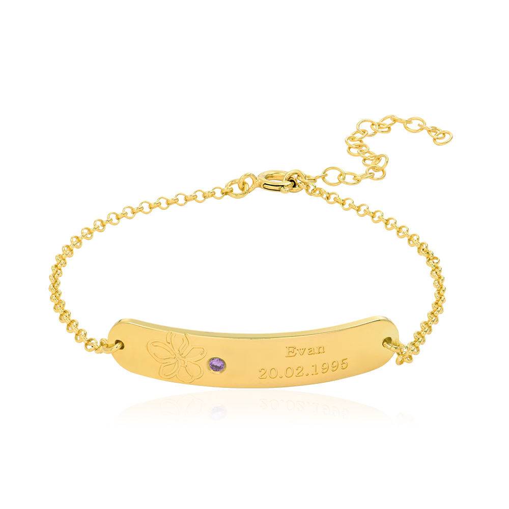 Blossom Birth Flower & Stone Bracelet in 18k Gold Vermeil-3 product photo