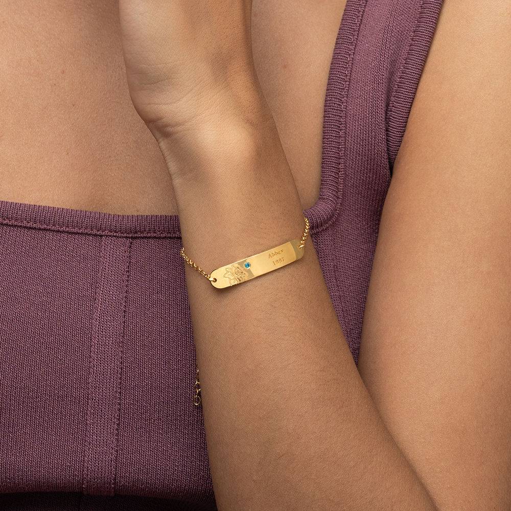 Blossom Birth Flower & Stone Bracelet in 18k Gold Vermeil-1 product photo