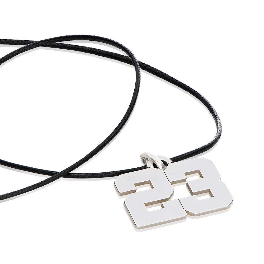 Boys Team / Player Number Necklace in Sterling Silver-4 product photo