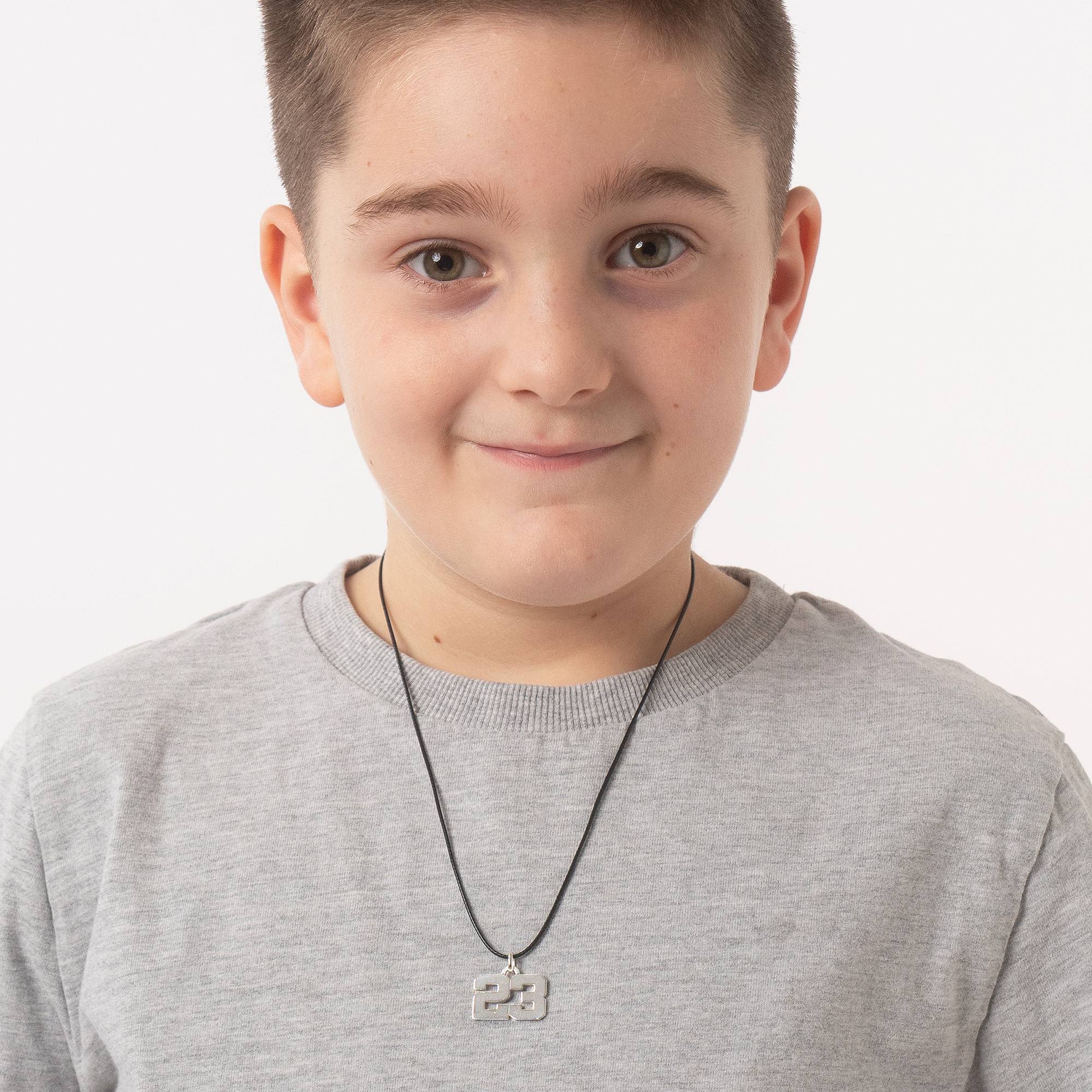 Boys Team / Player Number Necklace in Sterling Silver-2 product photo