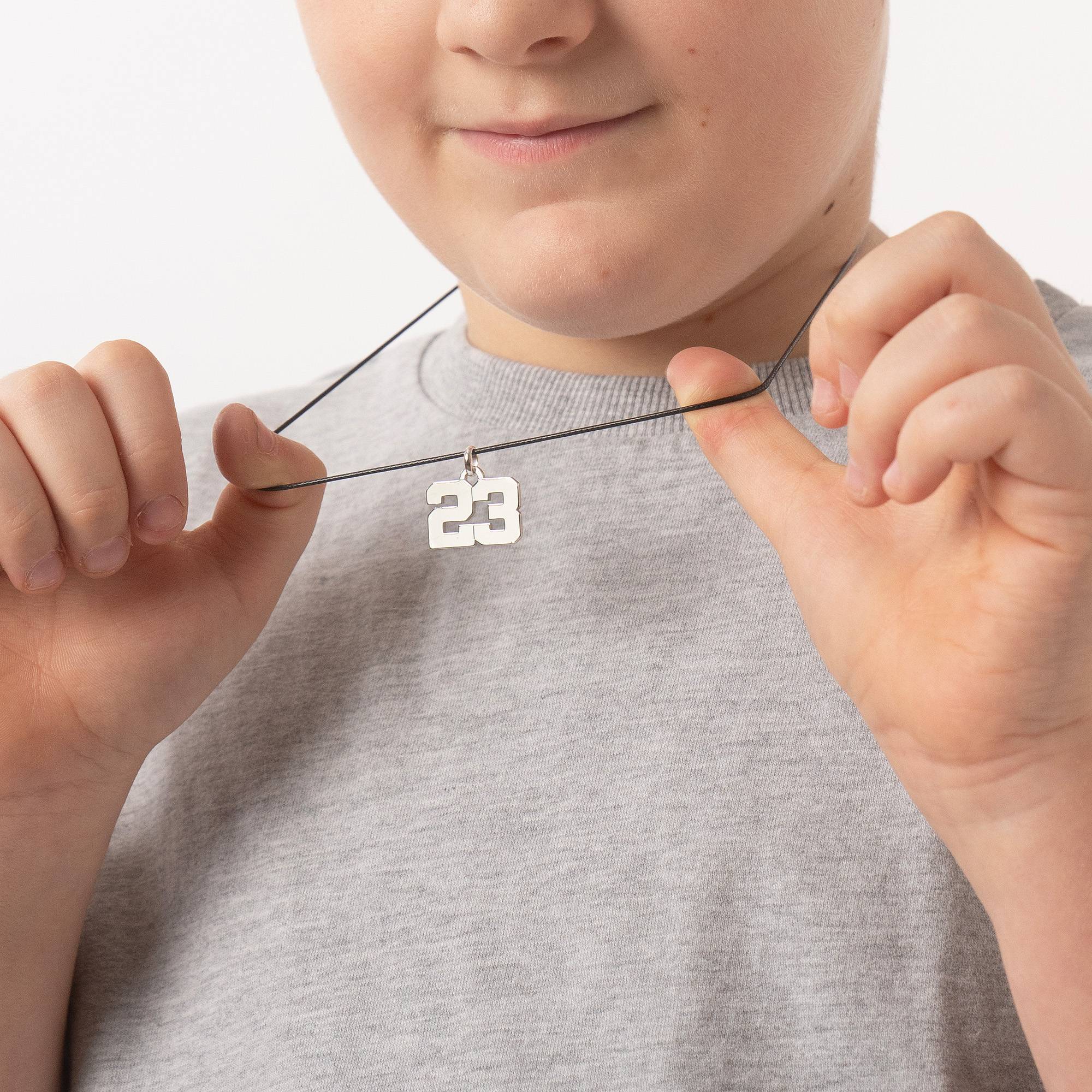 Boys Team / Player Number Necklace in Sterling Silver-1 product photo