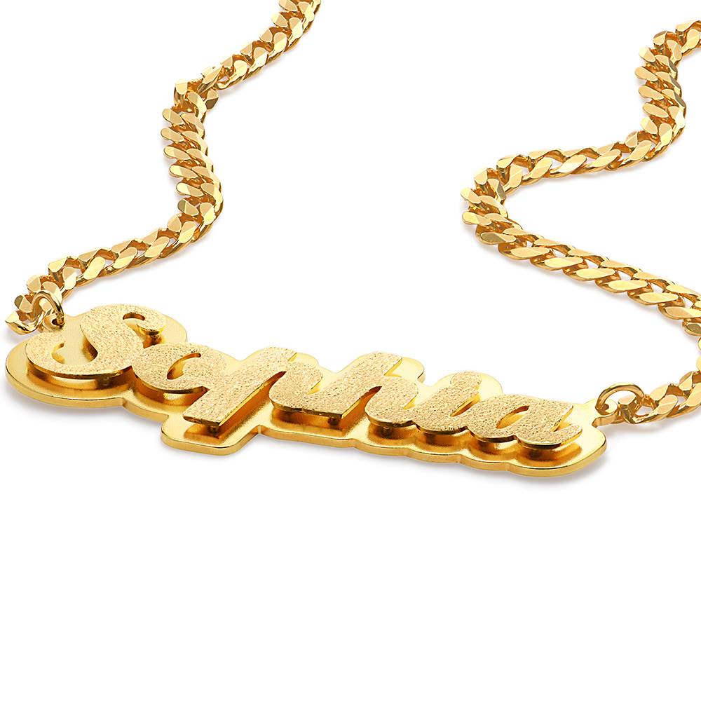 Brandi Double Plated Name Necklace in 18K Gold Plating-2 product photo