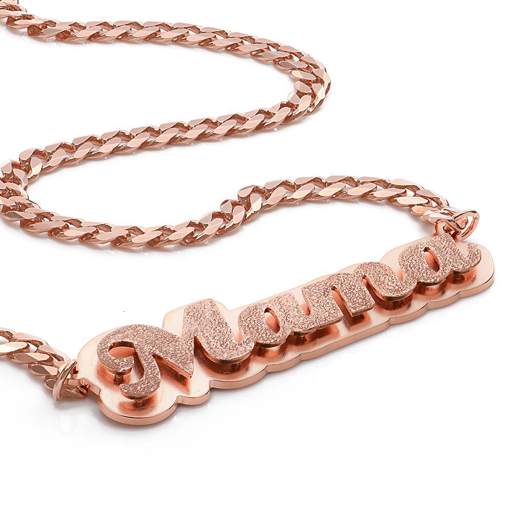 Brandi Double Plated Name Necklace in 18K Rose Gold Plating-6 product photo