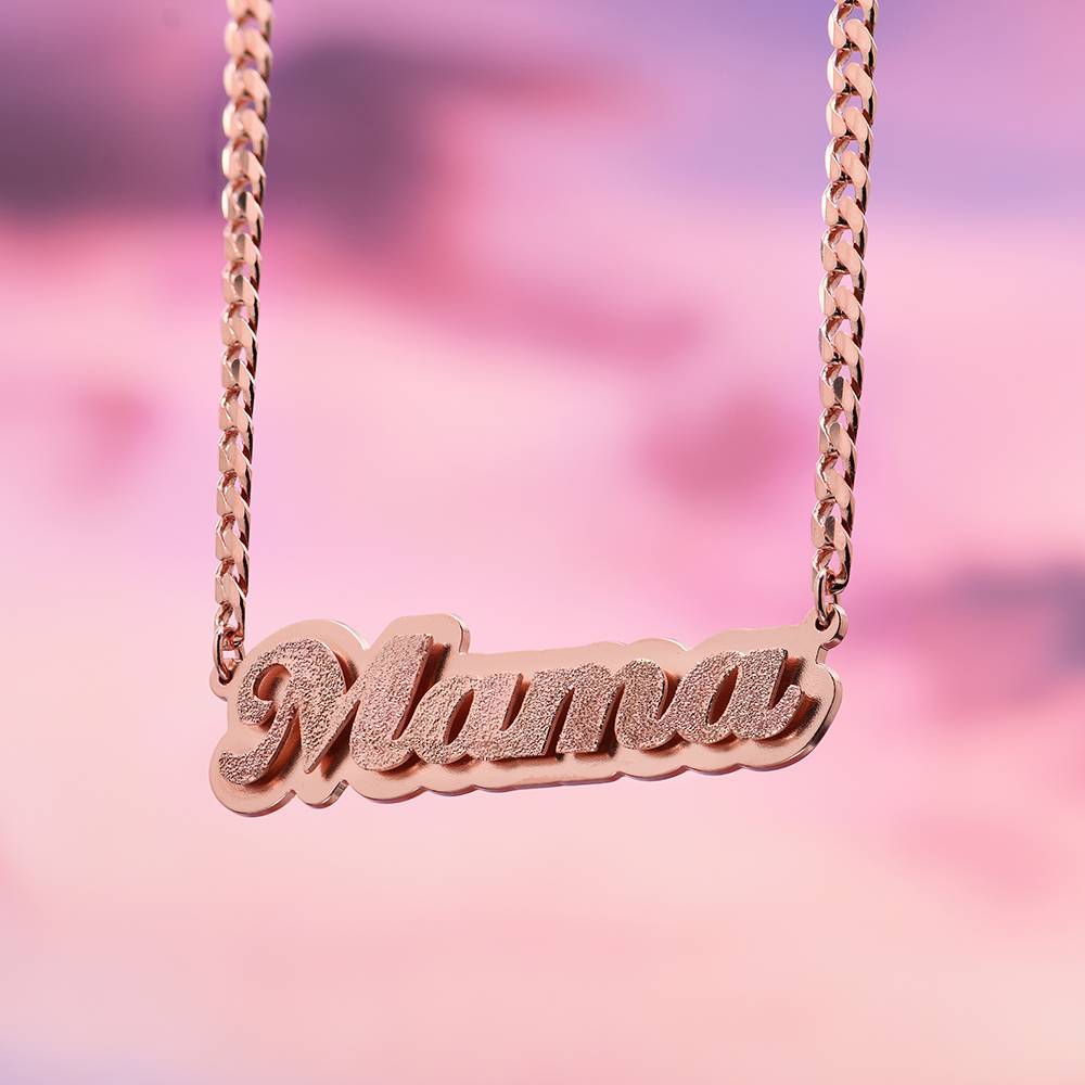 Brandi Double Plated Name Necklace in 18K Rose Gold Plating-2 product photo