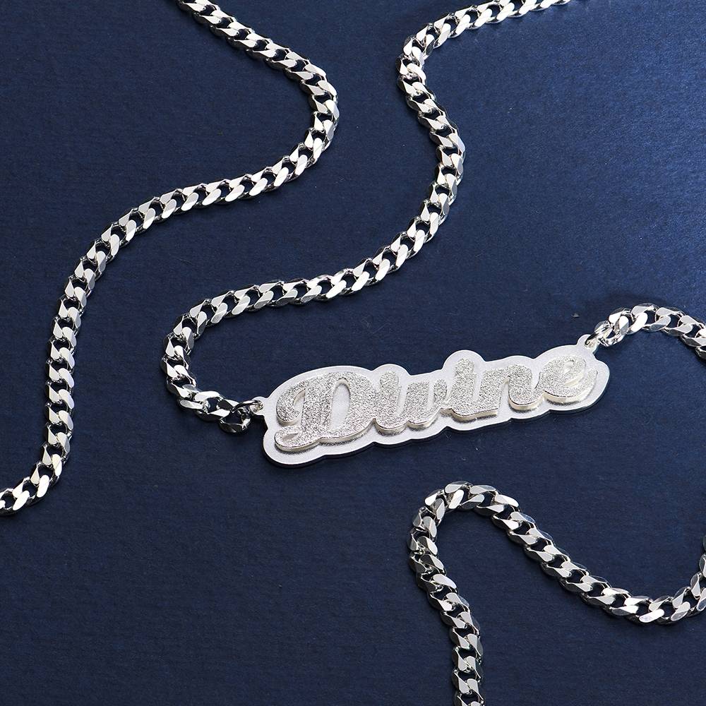 Brandi Double Plated Name Necklace in Sterling Silver-1 product photo