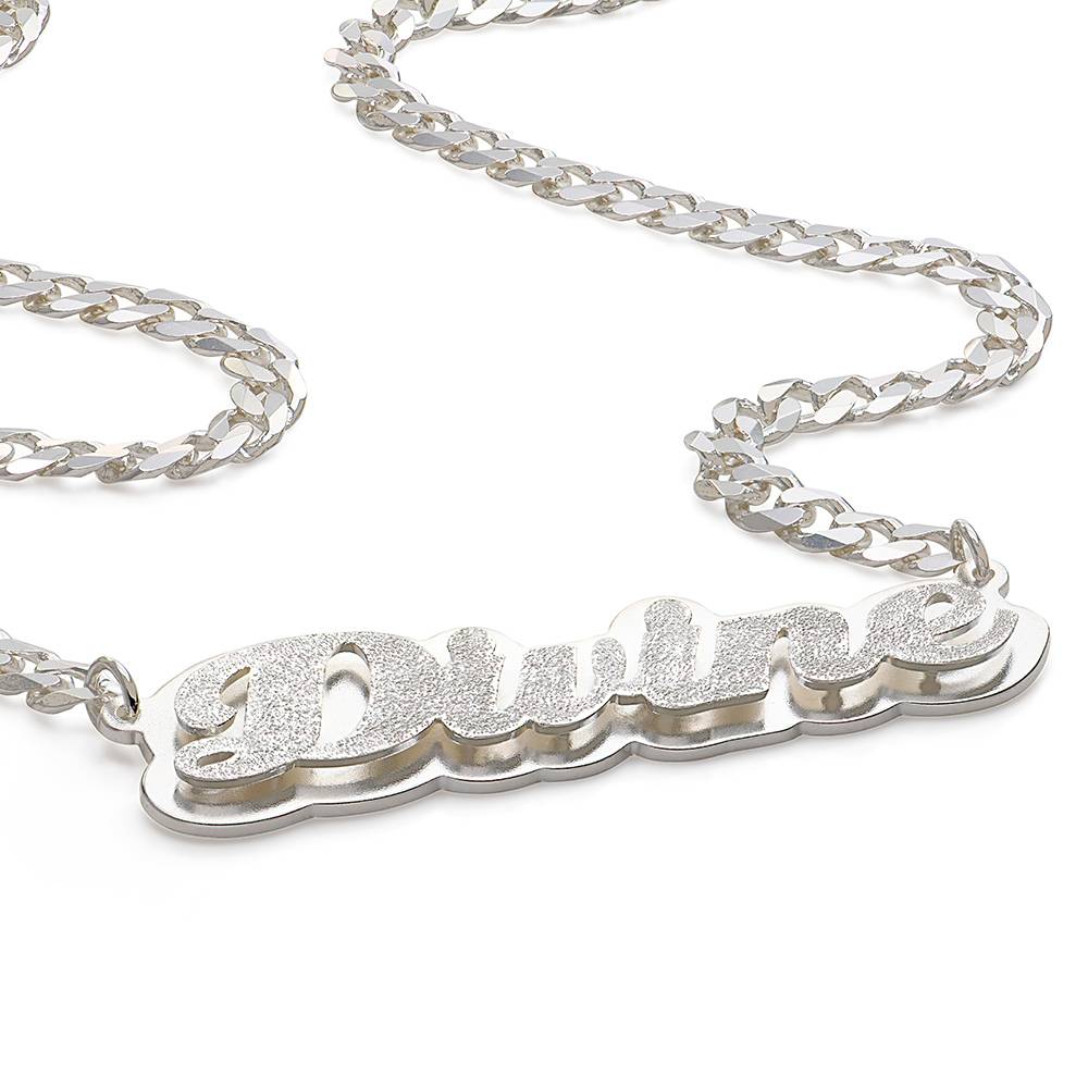 Brandi Double Plated Name Necklace in Sterling Silver-7 product photo