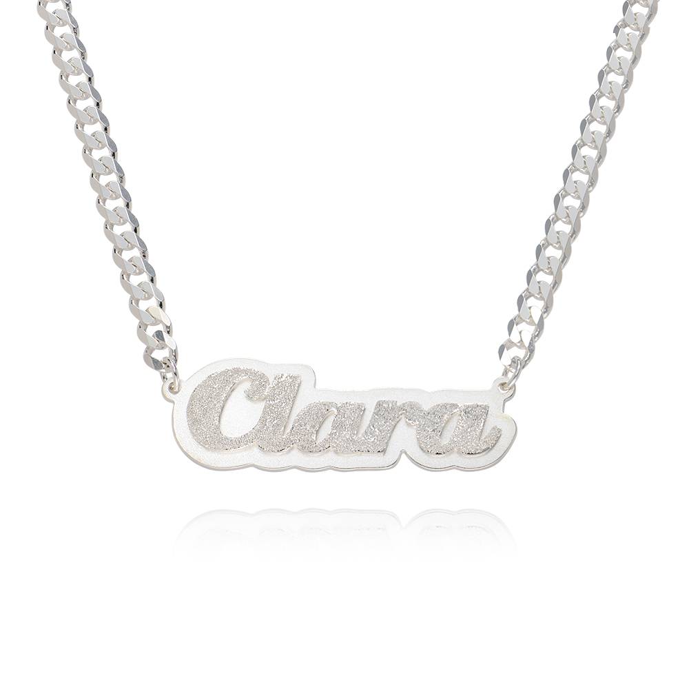 Brandi Double Plated Name Necklace in Sterling Silver-6 product photo