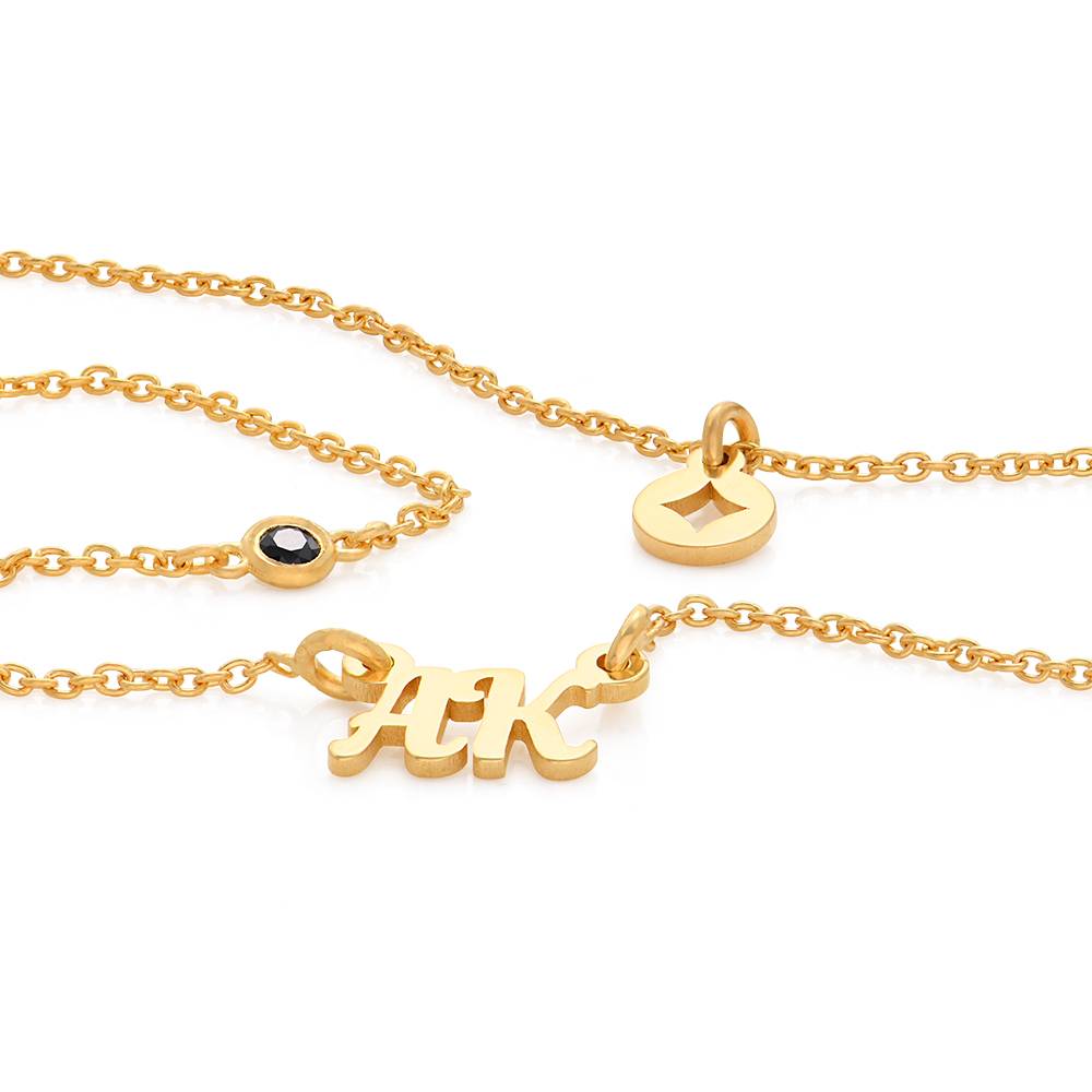 Bridget Star Layered Name Necklace with Gemstone in 18K Gold Vermeil-4 product photo