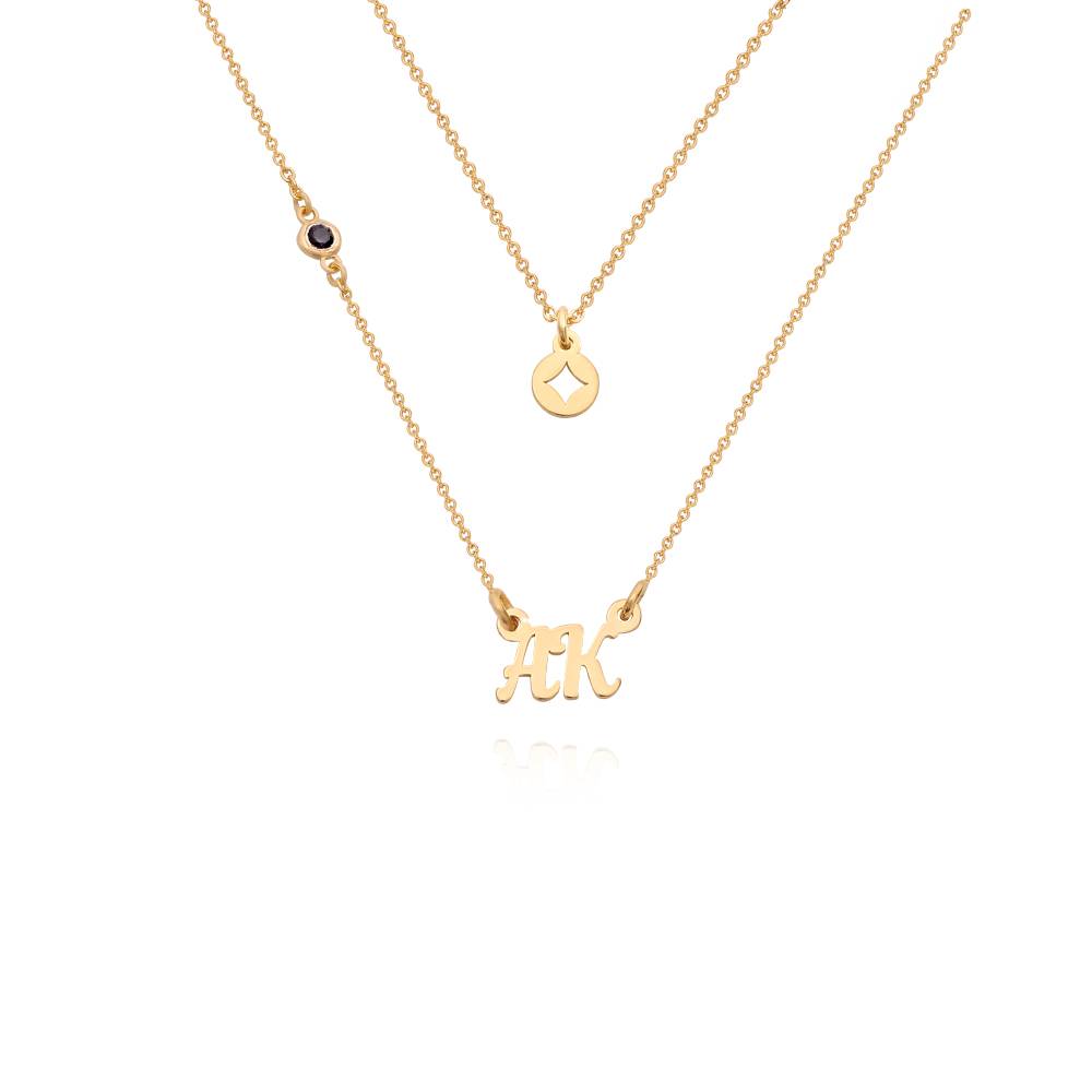 Bridget Star Layered Name Necklace with Gemstone in 18K Gold Vermeil-5 product photo