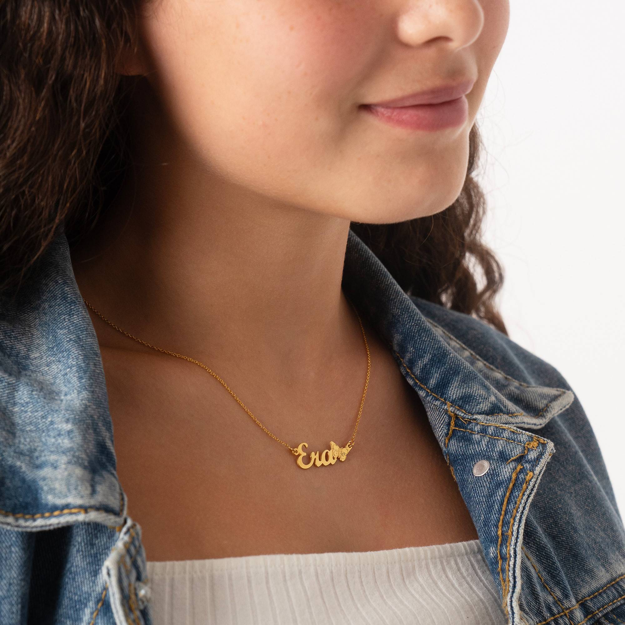 Butterfly Name Necklace with 18K Gold Plating-4 product photo