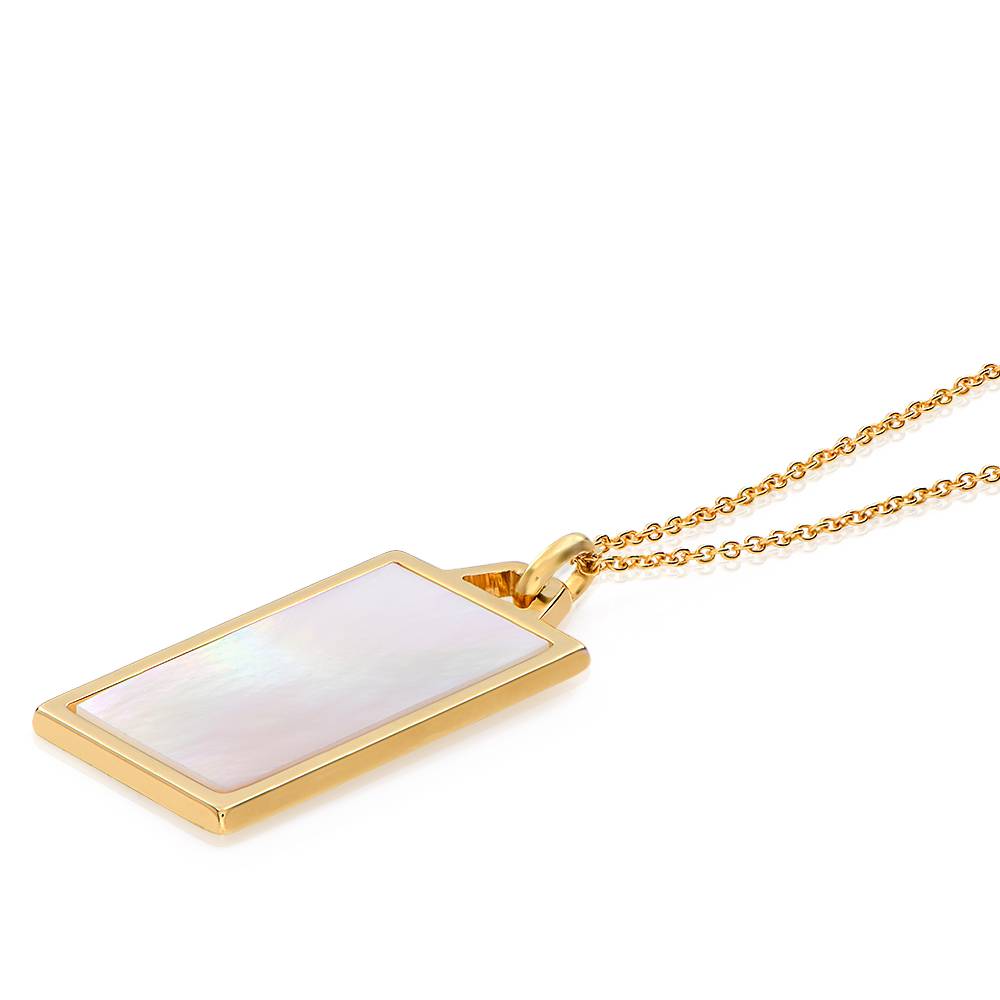 Celestial Mother of Pearl Personalized Necklace in 18k Gold Plating-2 product photo