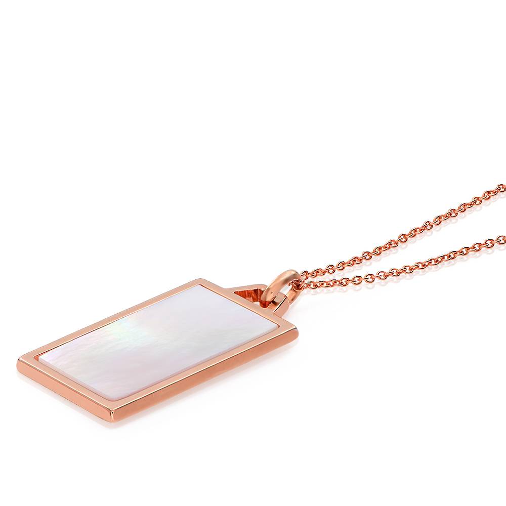 Celestial Mother of Pearl Personalized Necklace in 18k Rose Gold Plating-6 product photo