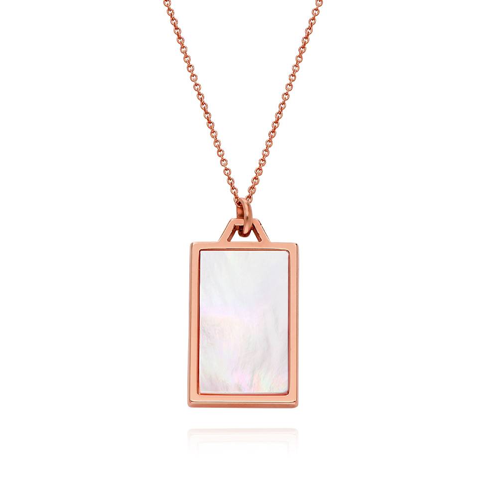 Celestial Mother of Pearl Personalized Necklace in 18k Rose Gold Plating product photo