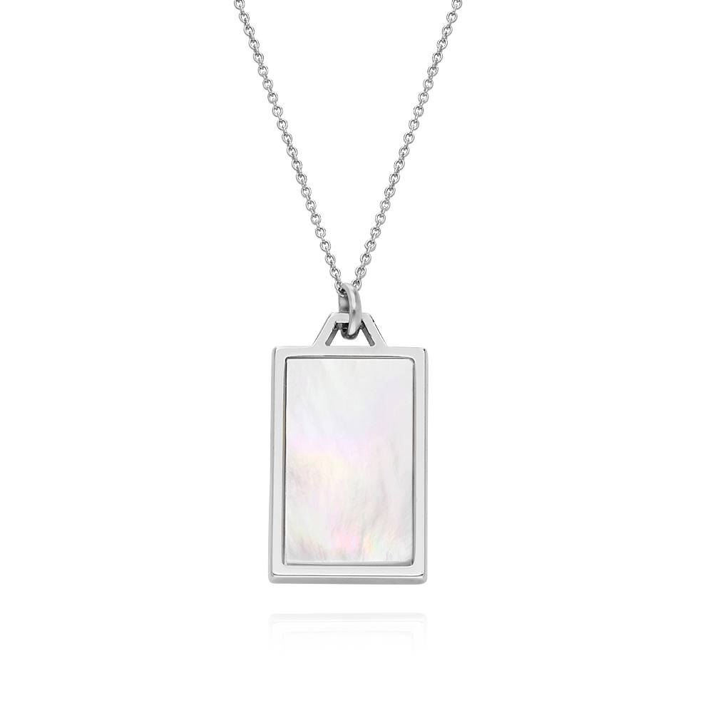 Celestial Mother of Pearl Personalized Necklace in Sterling Silver product photo