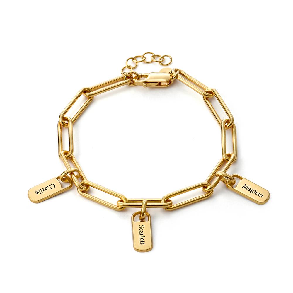 Rory Chain Link Bracelet with Custom Charms in 18K Gold Plating-6 product photo