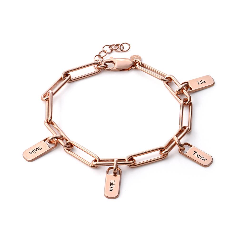 Rory Chain Link Bracelet with Custom Charms in 18K Rose Gold Plating-3 product photo