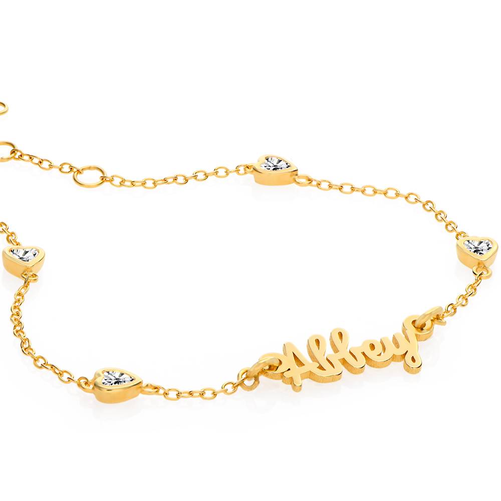 Charli Heart Chain Girls Name Bracelet in 18K Gold Plating-3 product photo