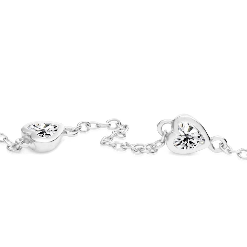 Charli Heart Chain Girls Name Bracelet in Sterling Silver-5 product photo