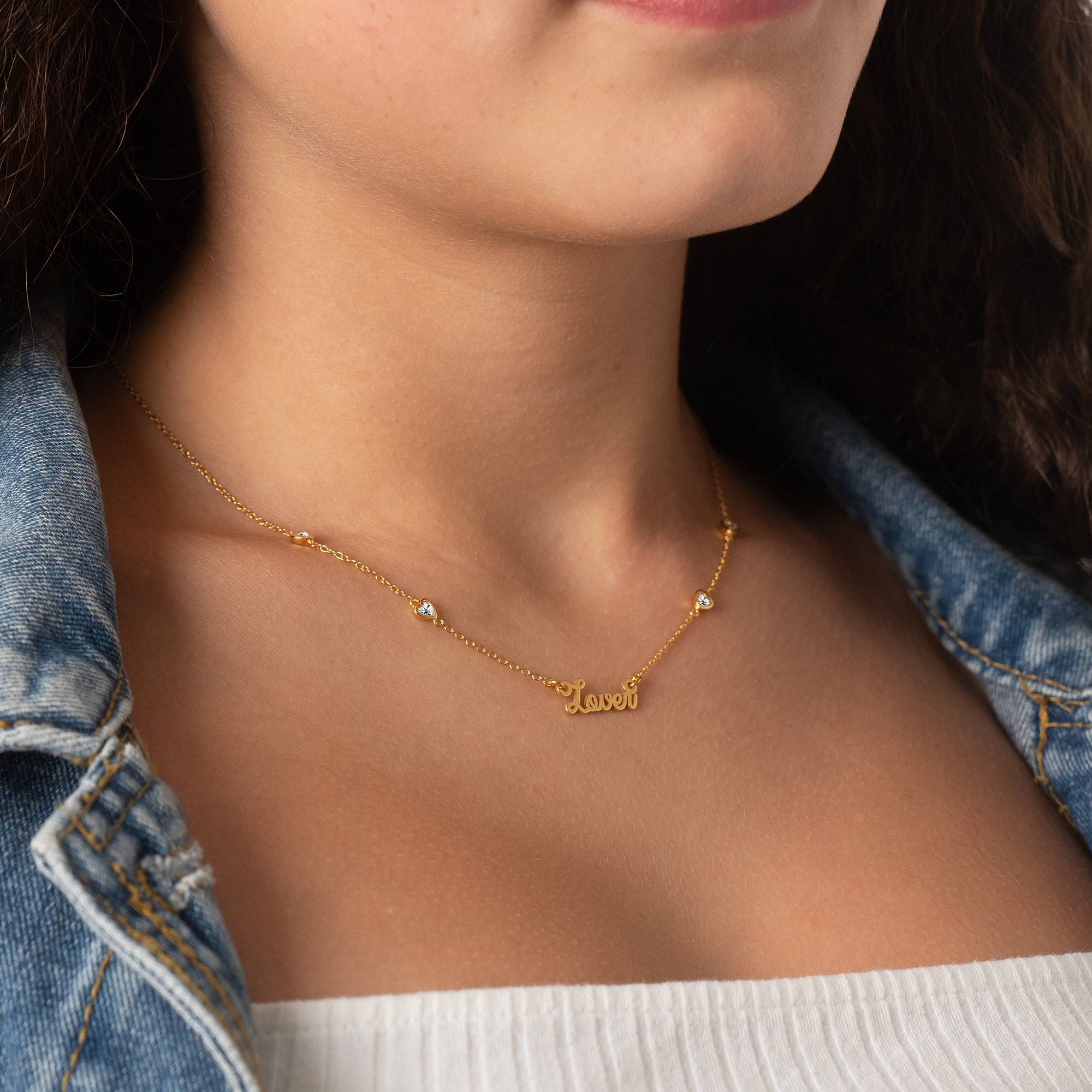 Charli Heart Chain Girls Name Necklace in 18K Gold Plating-5 product photo