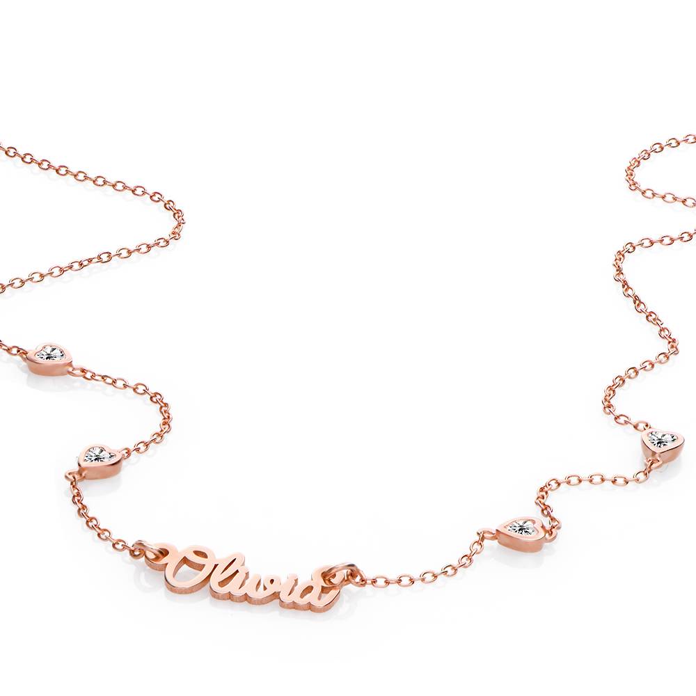 Charli Heart Chain Girls Name Necklace in 18K Rose Gold Plating-2 product photo