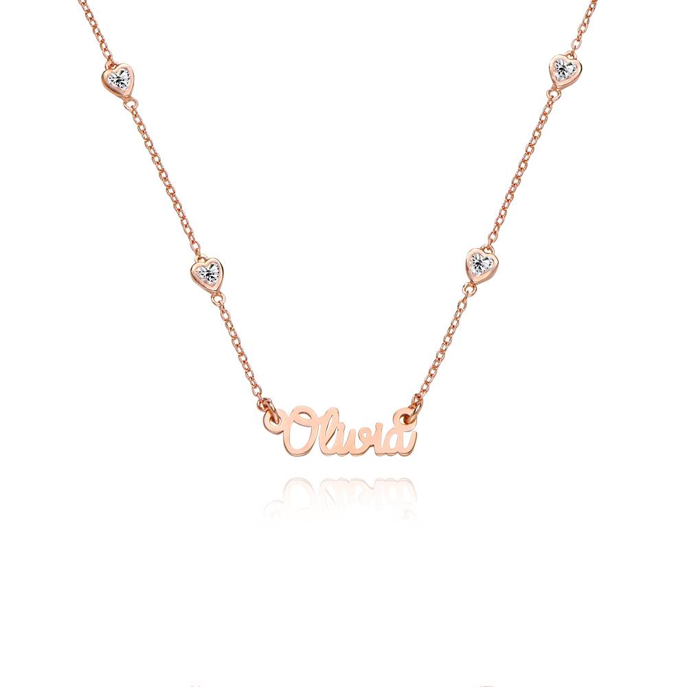 Charli Heart Chain Girls Name Necklace in 18K Rose Gold Plating product photo