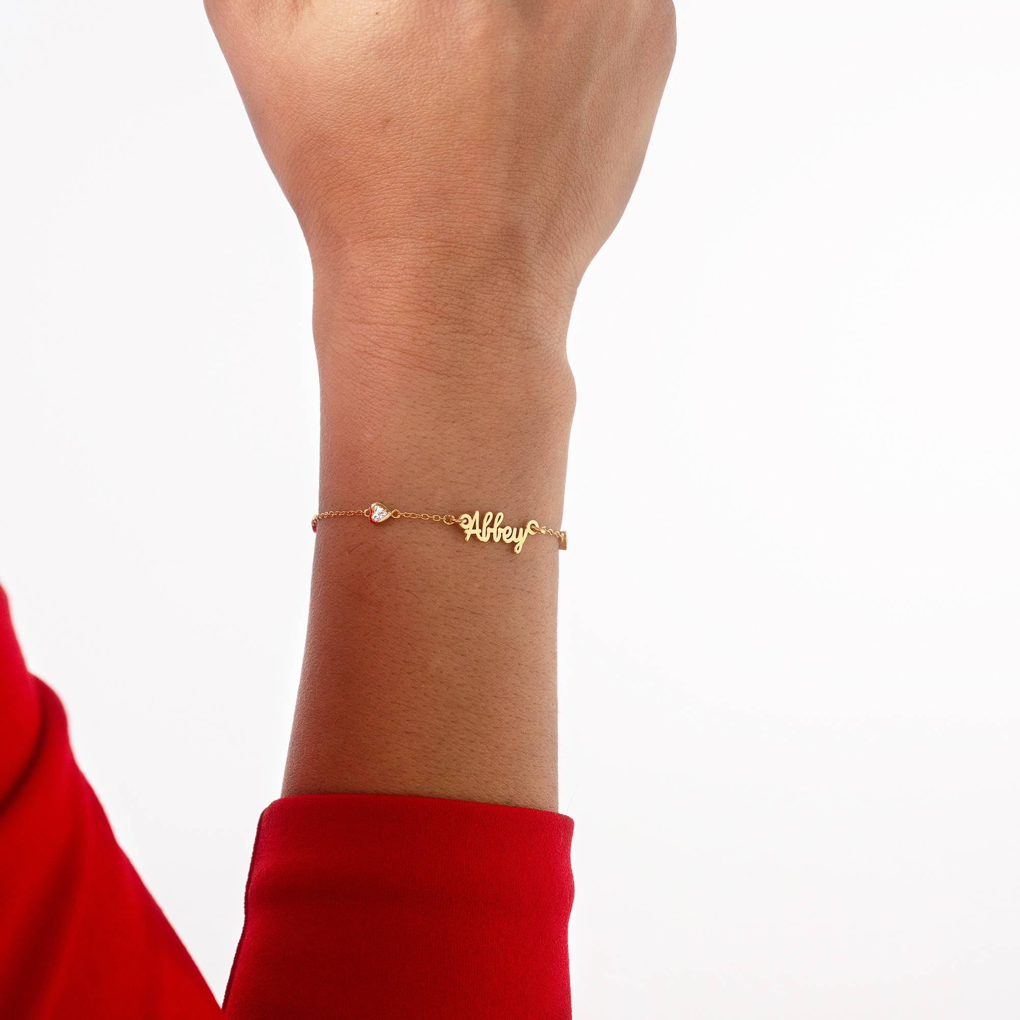 Charli Heart Chain Name Bracelet in 18K Gold Vermeil-1 product photo