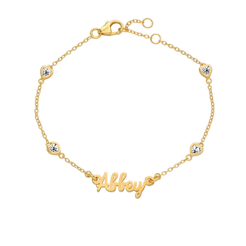 Charli Heart Chain Name Bracelet in 18K Gold Vermeil-5 product photo