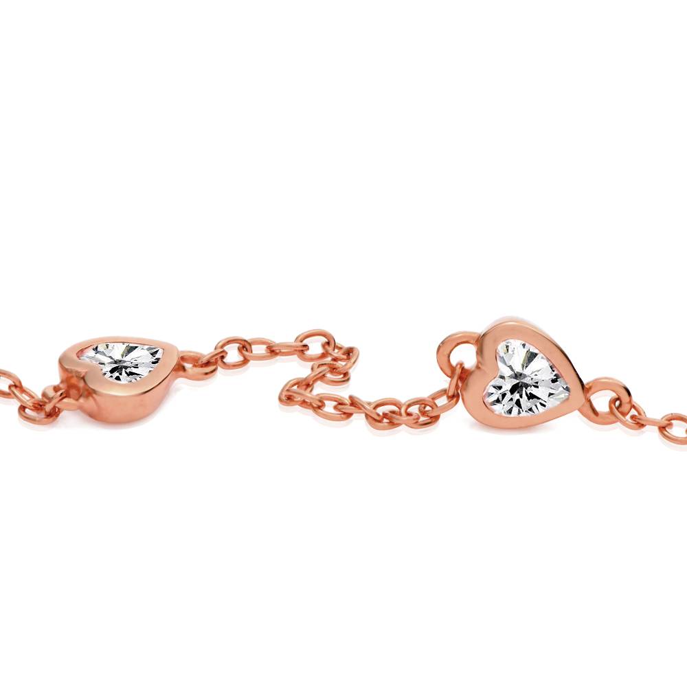 Charli Heart Chain Name Bracelet in 18K Rose Gold Plating-3 product photo