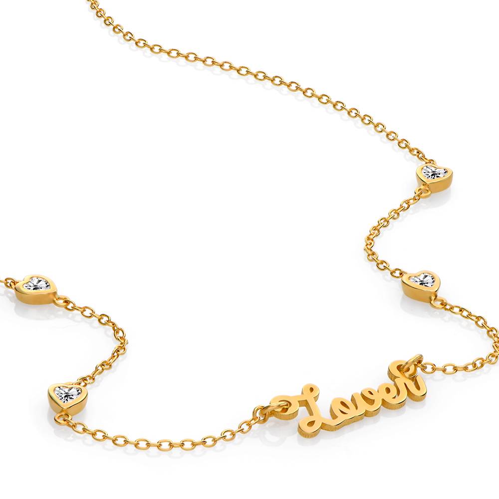 Charli Heart Chain Name Necklace in 18K Gold Plating-3 product photo