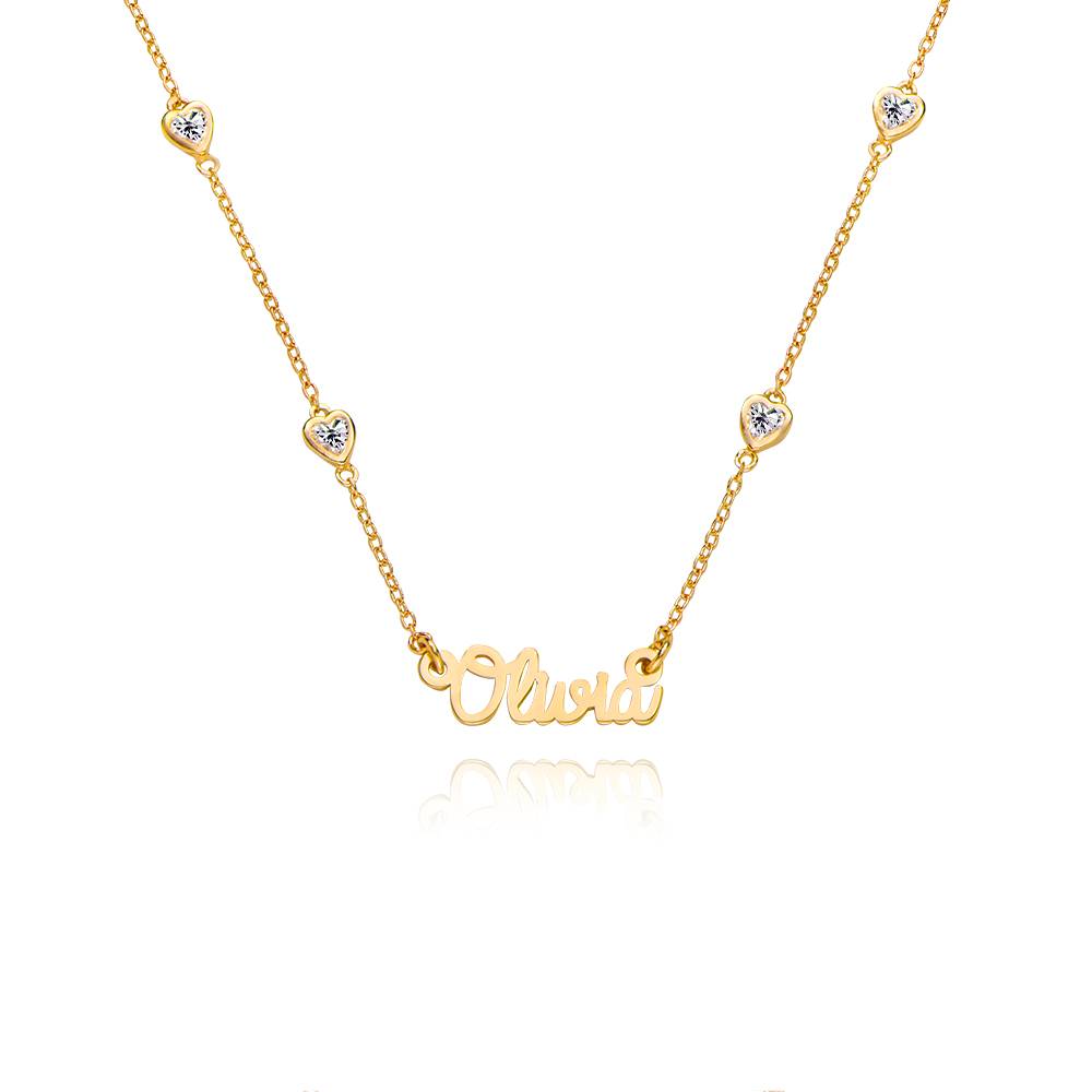 Charli Heart Chain Name Necklace in 18K Gold Plating-4 product photo