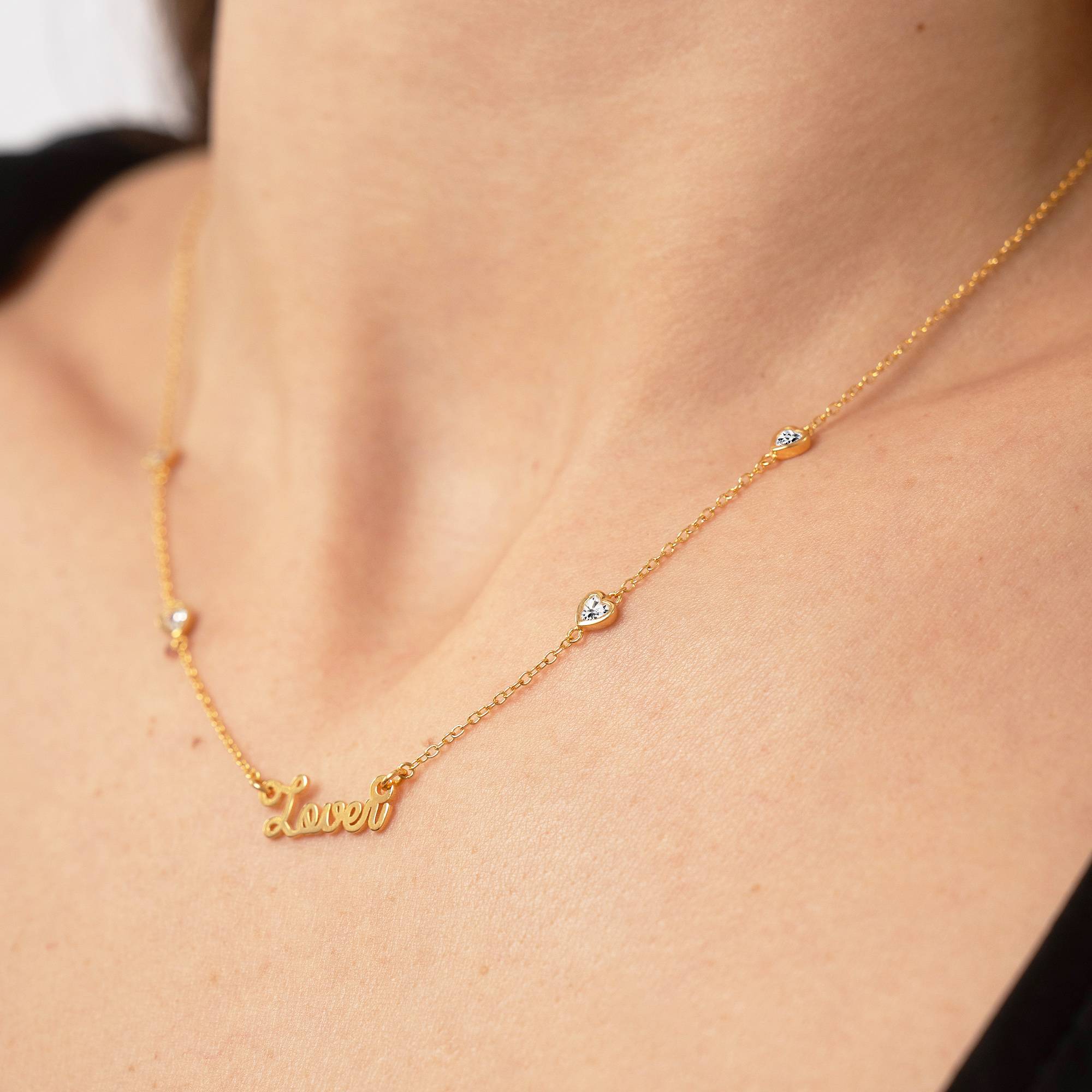 Charli Heart Chain Name Necklace in 18K Gold Vermeil-1 product photo