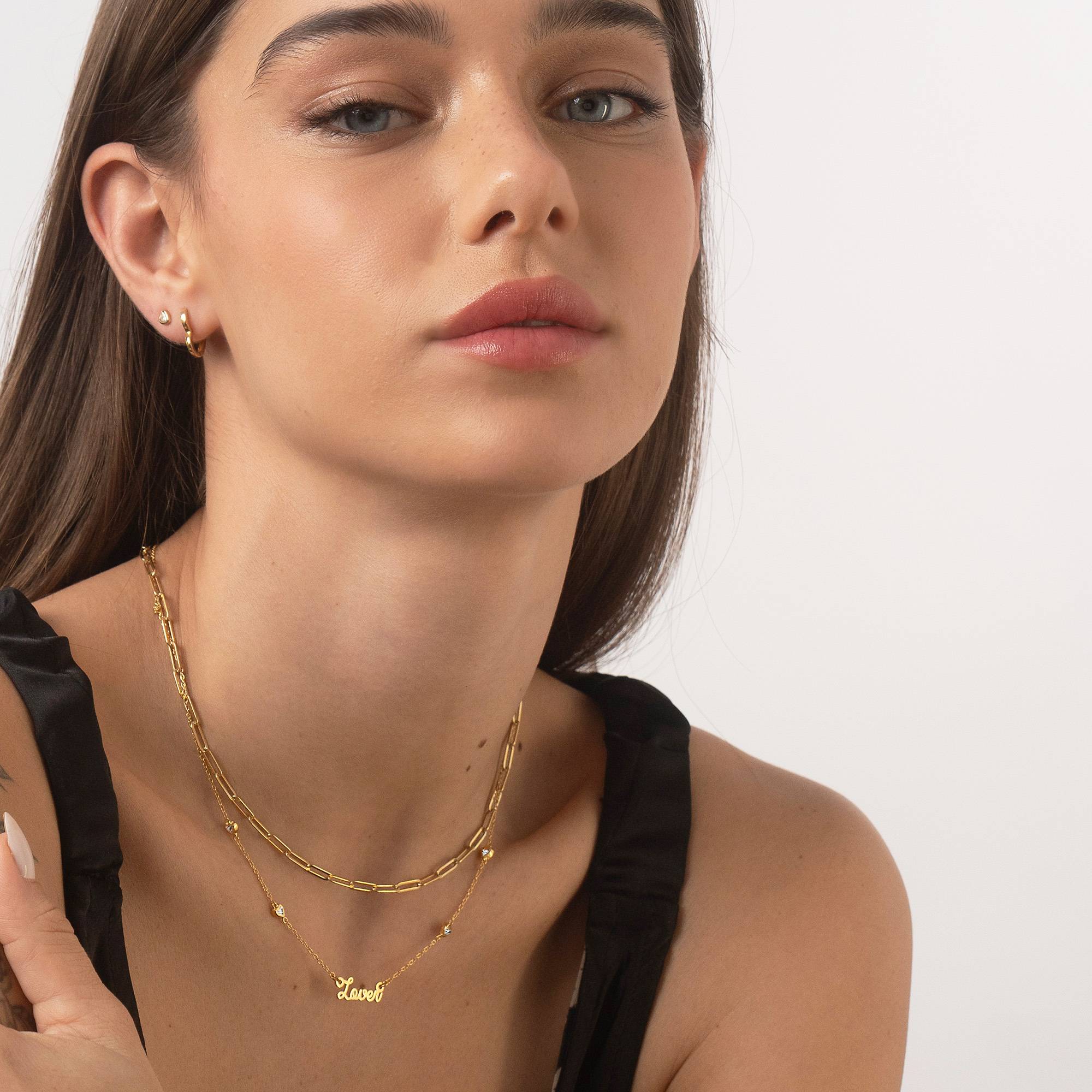 Charli Heart Chain Name Necklace in 18K Gold Vermeil-4 product photo