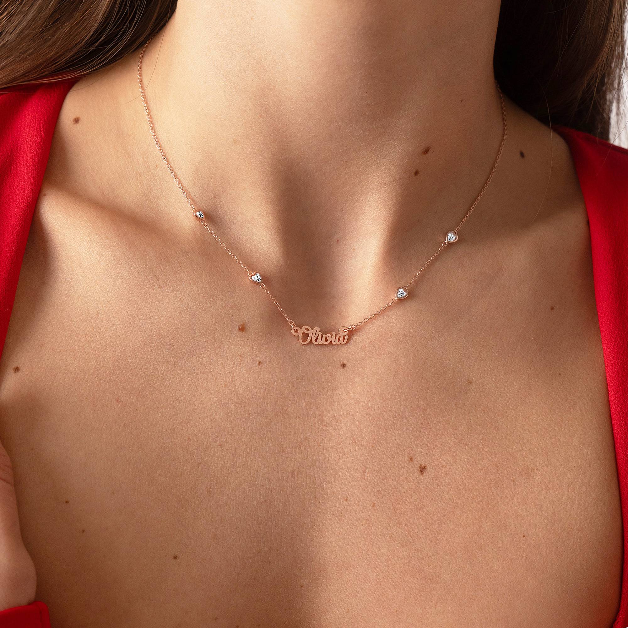 Charli Heart Chain Name Necklace in 18K Rose Gold Plating-7 product photo