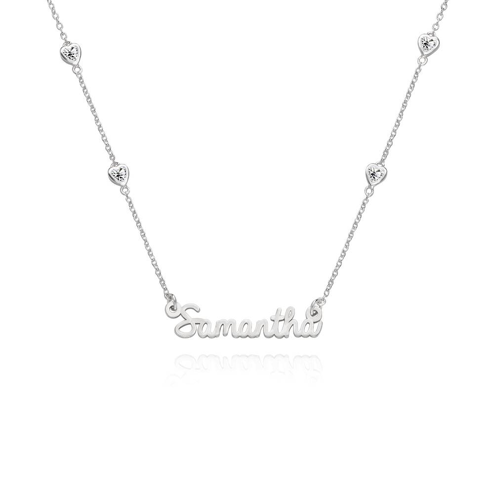Charli Heart Chain Name Necklace in Sterling Silver product photo
