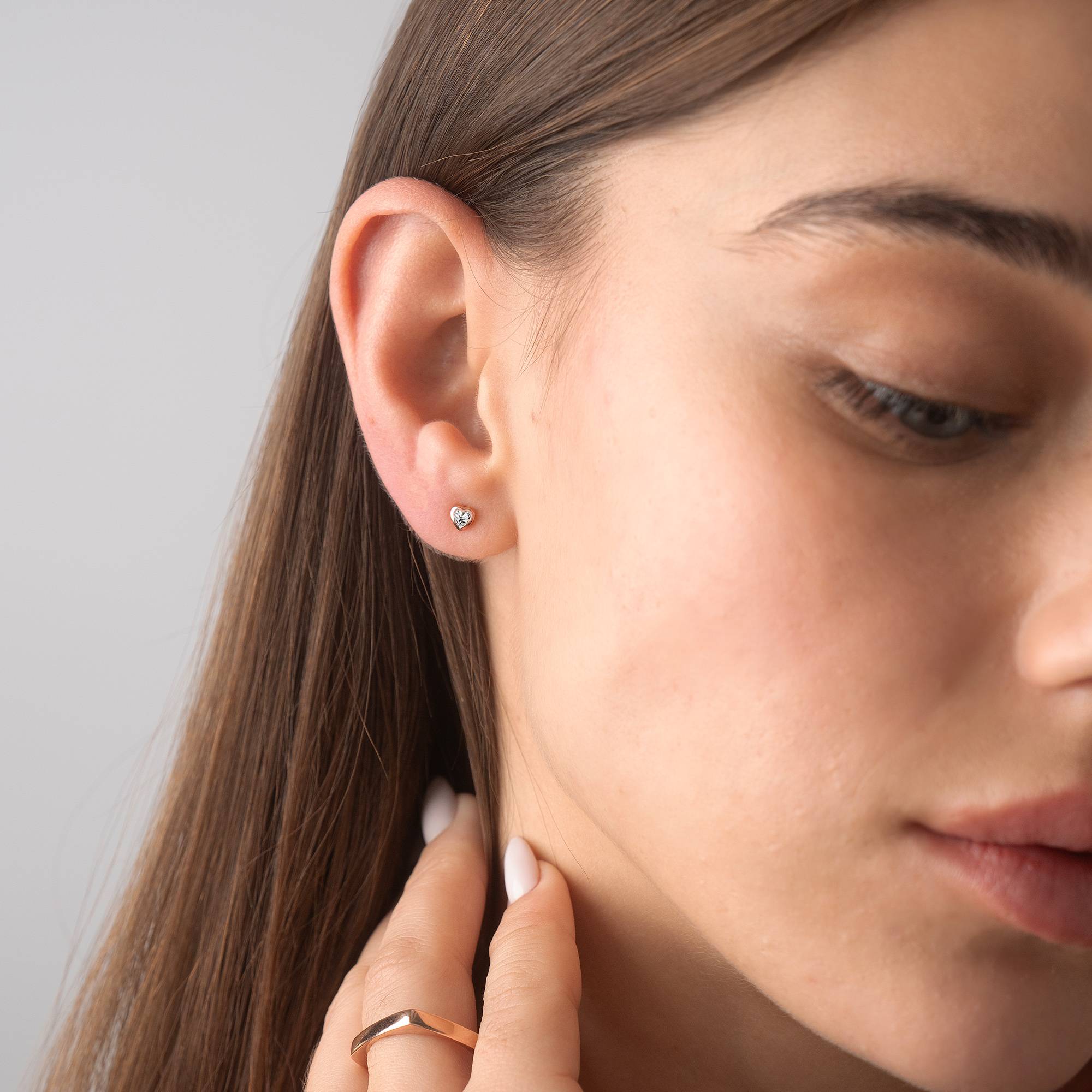 Charli Heart Earrings in 18K Rose Gold Plating-3 product photo