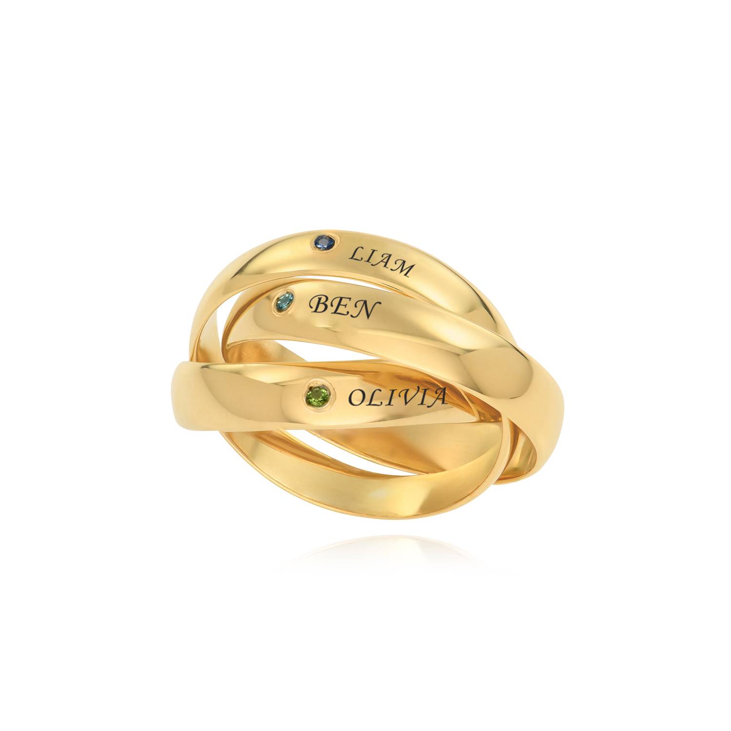 Charlize Russian Ring with Birthstone in 18K Gold Plating-4 product photo