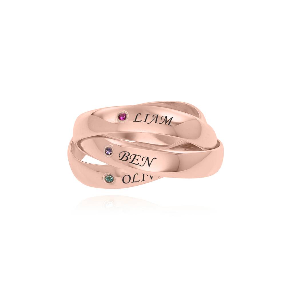 Charlize Russian Ring with Birthstone in 18K Rose Gold Plating-3 product photo