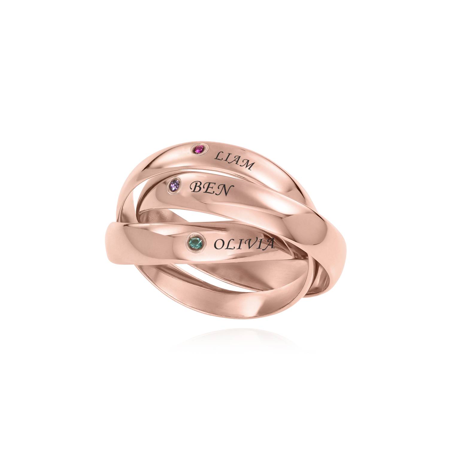 Charlize Russian Ring with Birthstone in 18K Rose Gold Plating-4 product photo