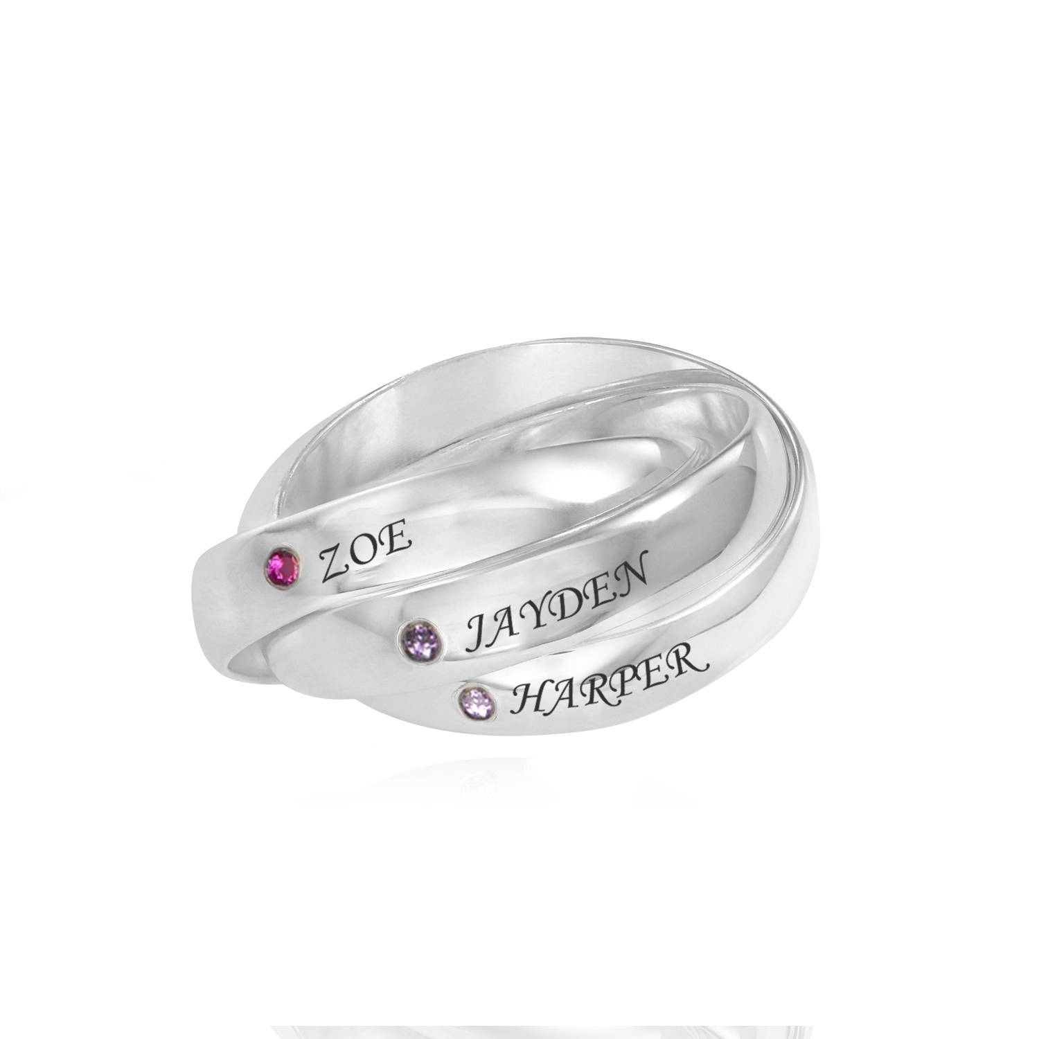 Charlize Russian Ring with Birthstone in Sterling Silver-1 product photo