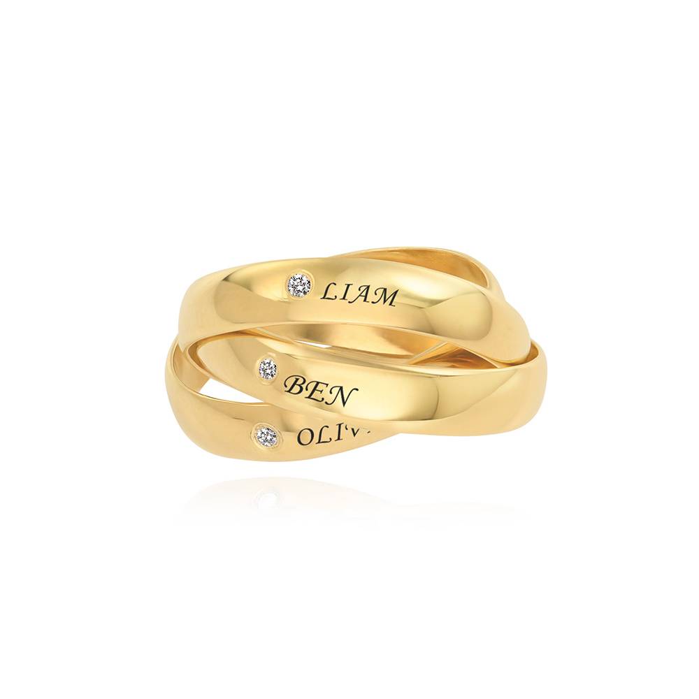 Charlize Russian Ring with Diamonds in Gold Plating-2 product photo