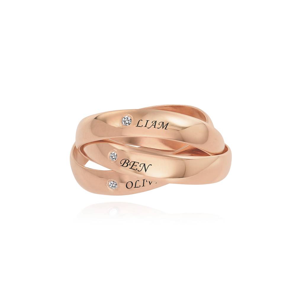 Charlize Russian Ring with Diamonds in Rose Gold Plating-5 product photo