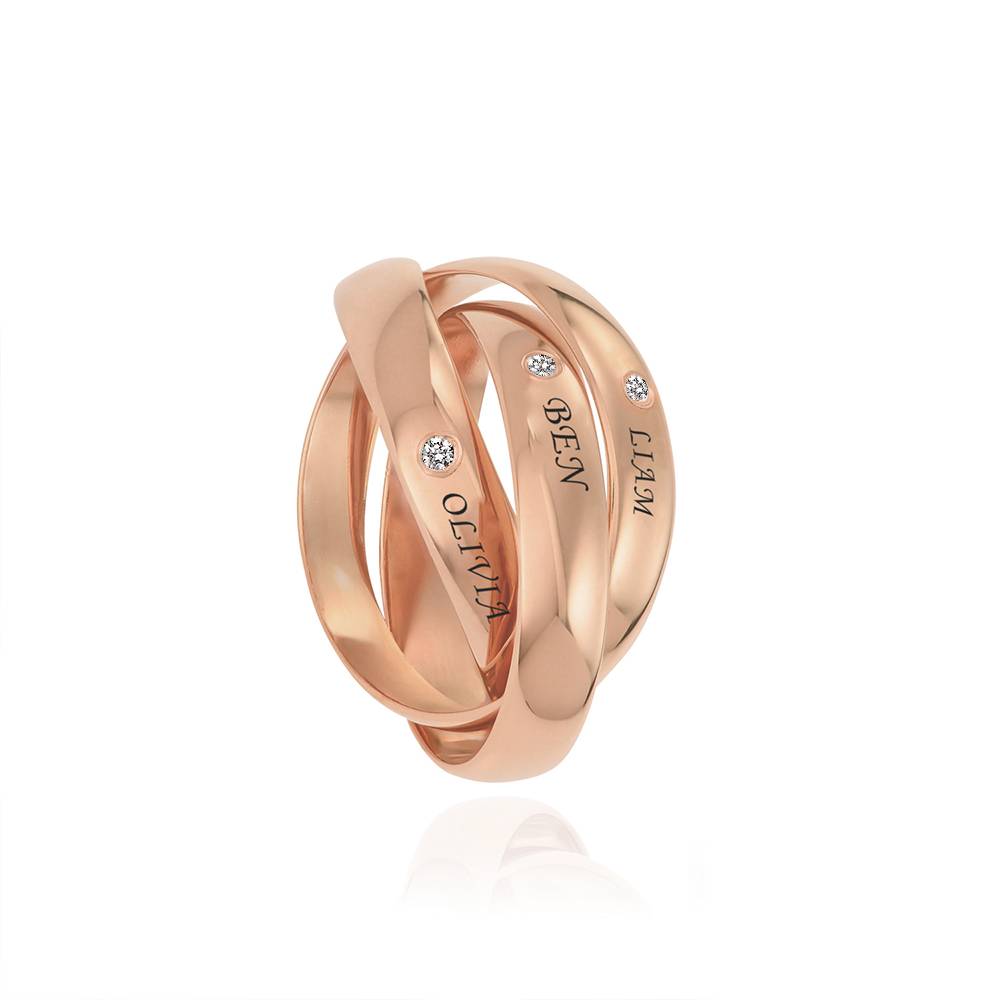 Charlize Russian Ring with Diamonds in Rose Gold Plating-1 product photo