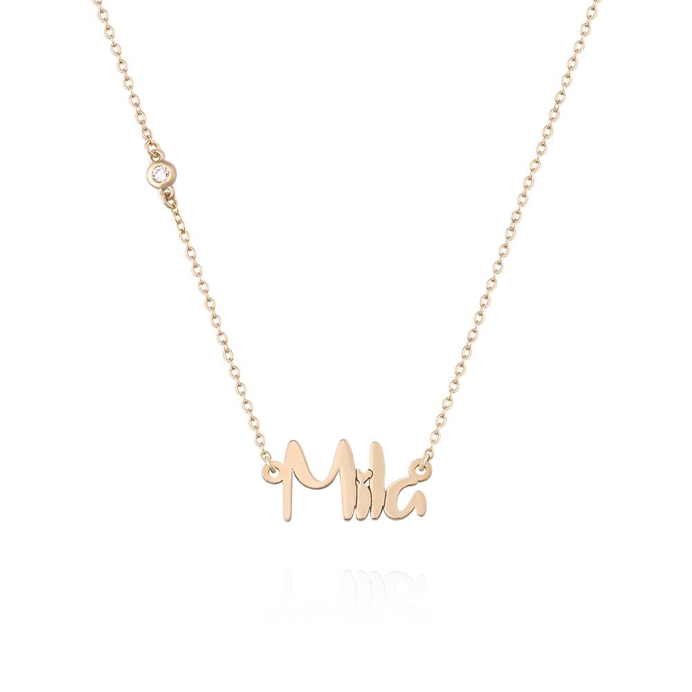 Charlotte Name Necklace with Diamond in 14K Yellow Gold-2 product photo